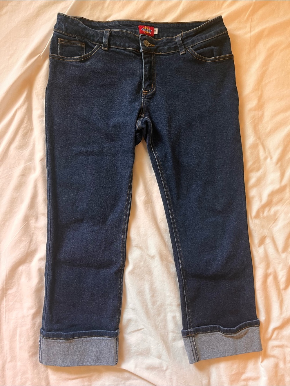 Dickies Girl Dark Wash Cropped Jeans - 11 (Juniors) - Y2K, 2000s, Retro